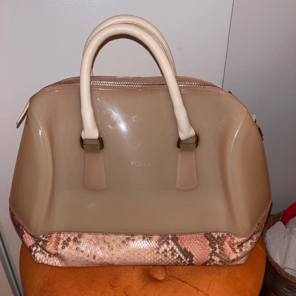 Furla Limited Edition Candy Bag with Leather & Python contrast